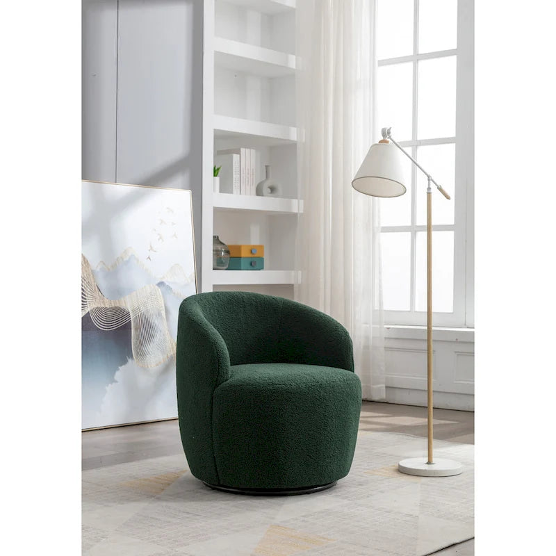 Poltrona a botte girevole Green Modern 25.6 con anello in metallo