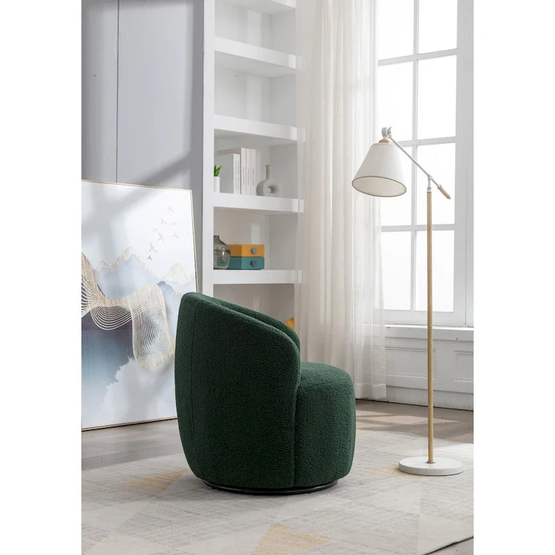 Poltrona a botte girevole Green Modern 25.6 con anello in metallo