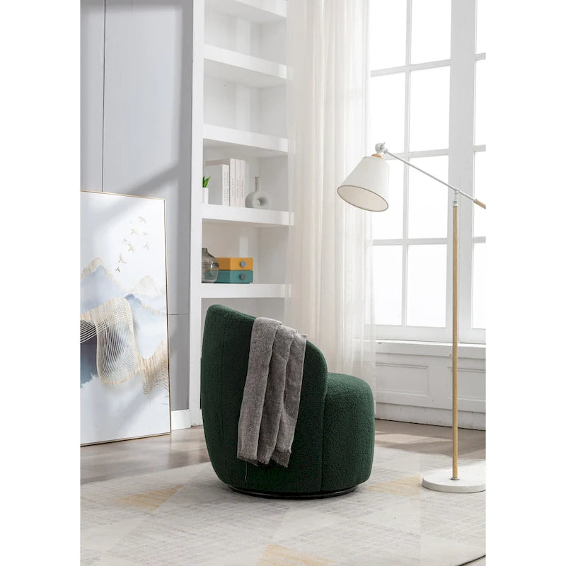 Poltrona a botte girevole Green Modern 25.6 con anello in metallo