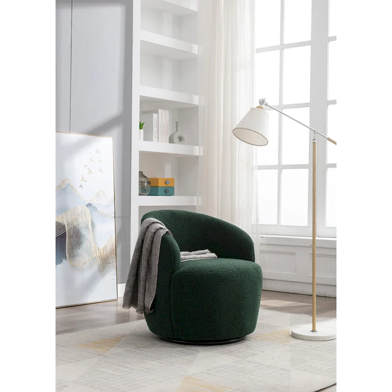 Poltrona a botte girevole Green Modern 25.6 con anello in metallo