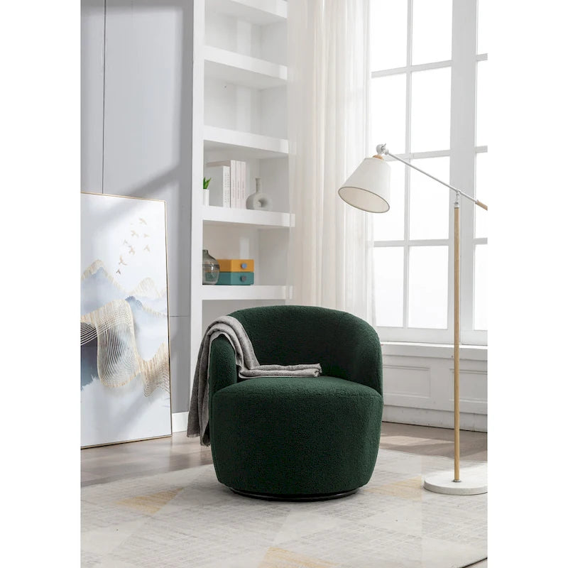 Poltrona a botte girevole Green Modern 25.6 con anello in metallo