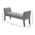 Panca fondo letto con design trapuntato a bottoni, panca imbottita per ingresso