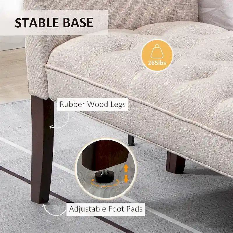 Panca fondo letto con design trapuntato a bottoni, panca imbottita per ingresso