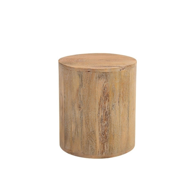 Tavolino rotondo in legno massello naturale da 18 pollici, 16 larghezza x 18 altezza x 16 profondità