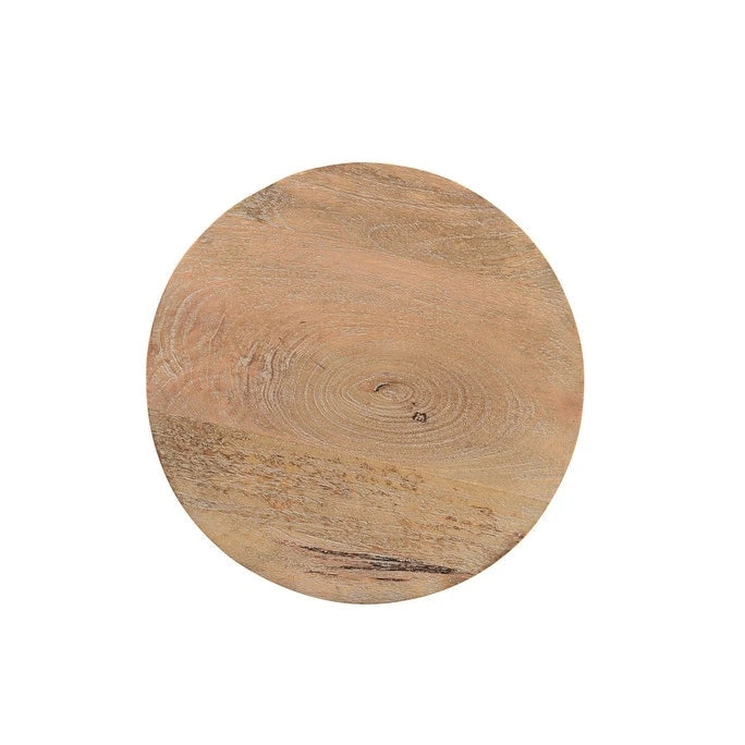 Tavolino rotondo in legno massello naturale da 18 pollici, 16 larghezza x 18 altezza x 16 profondità