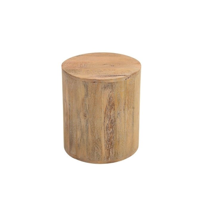 Tavolino rotondo in legno massello naturale da 18 pollici, 16 larghezza x 18 altezza x 16 profondità