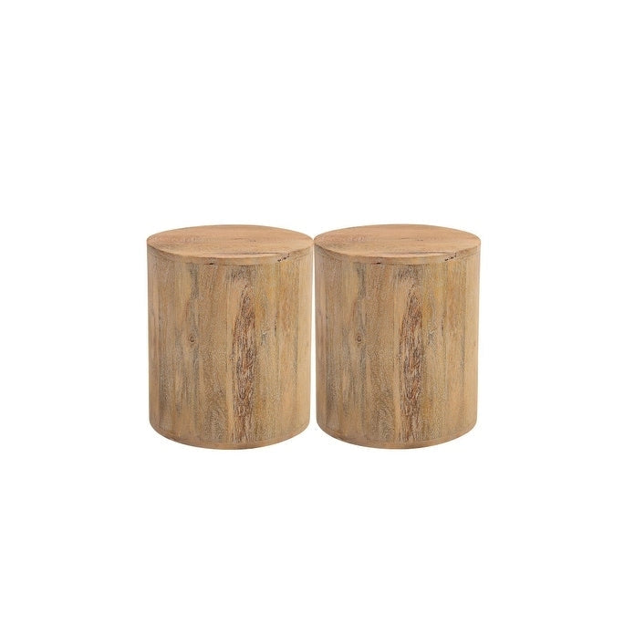 Tavolino rotondo in legno massello naturale da 18 pollici, 16 larghezza x 18 altezza x 16 profondità
