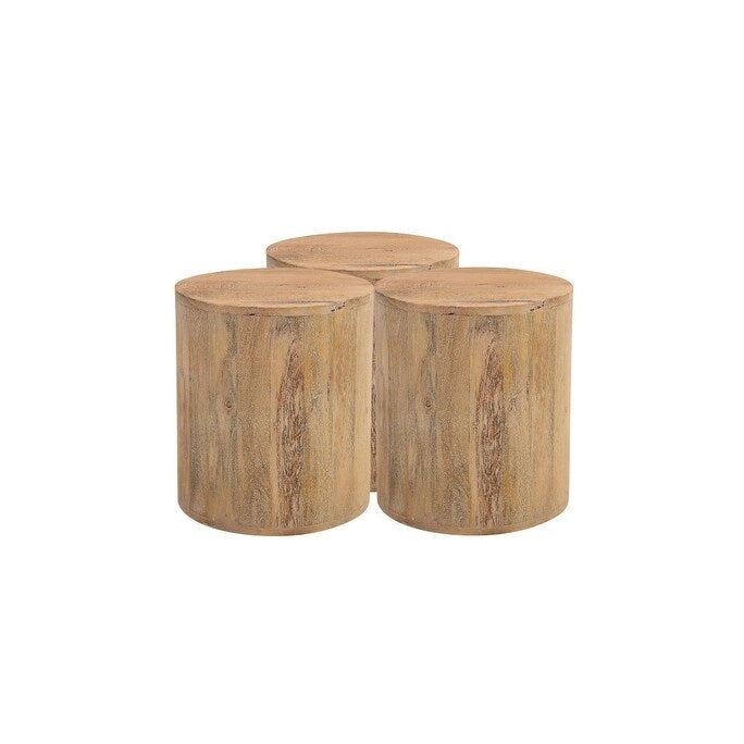 Tavolino rotondo in legno massello naturale da 18 pollici, 16 larghezza x 18 altezza x 16 profondità