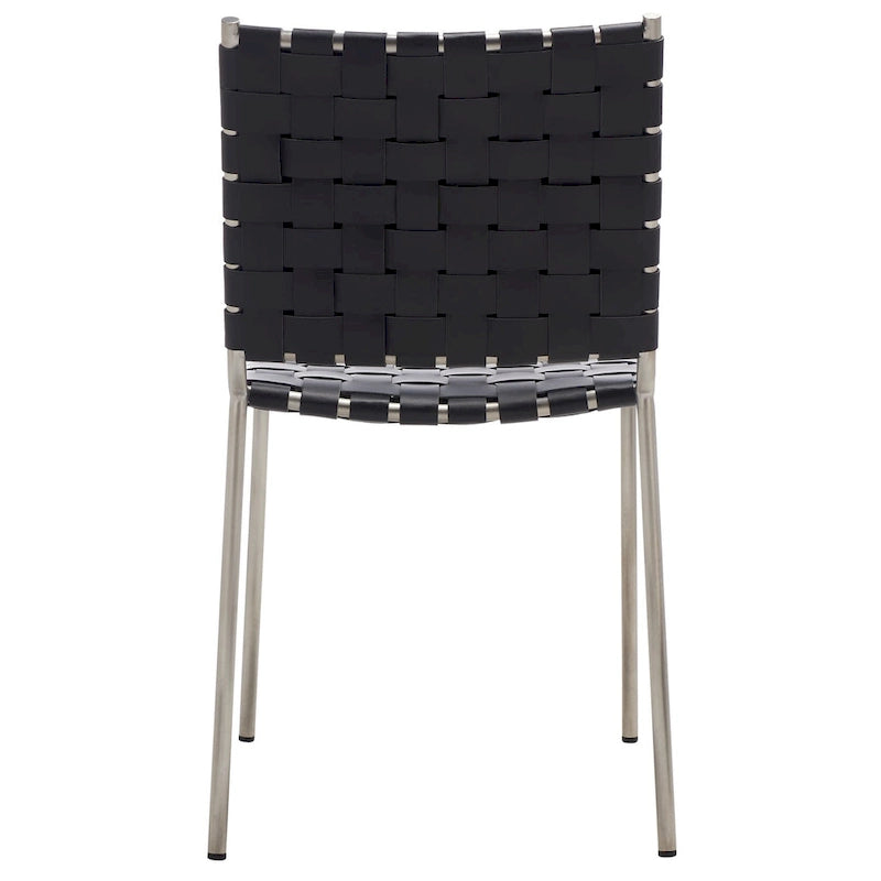 Set di 2 sedie da pranzo in pelle intrecciata, 43.2L x 52.1P x 85.9A cm