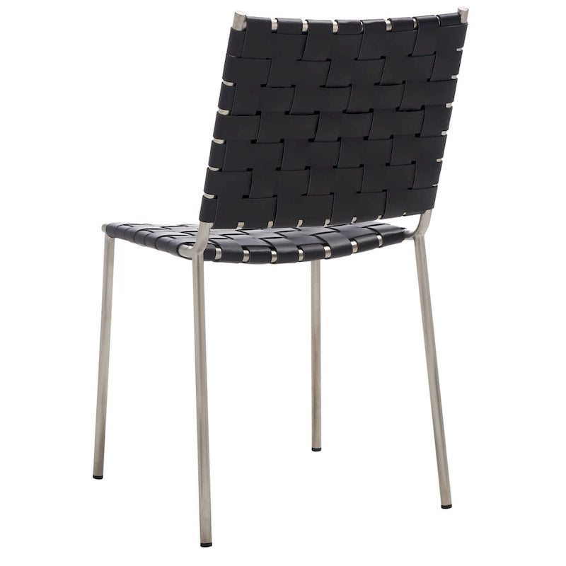 Set di 2 sedie da pranzo in pelle intrecciata, 43.2L x 52.1P x 85.9A cm