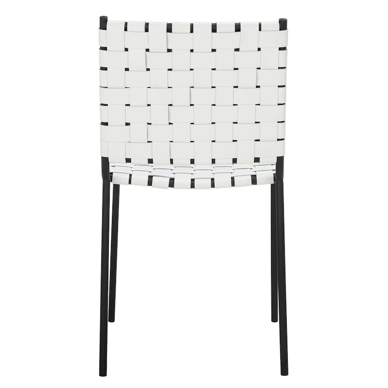 Set di 2 sedie da pranzo in pelle intrecciata, 43.2L x 52.1P x 85.9A cm
