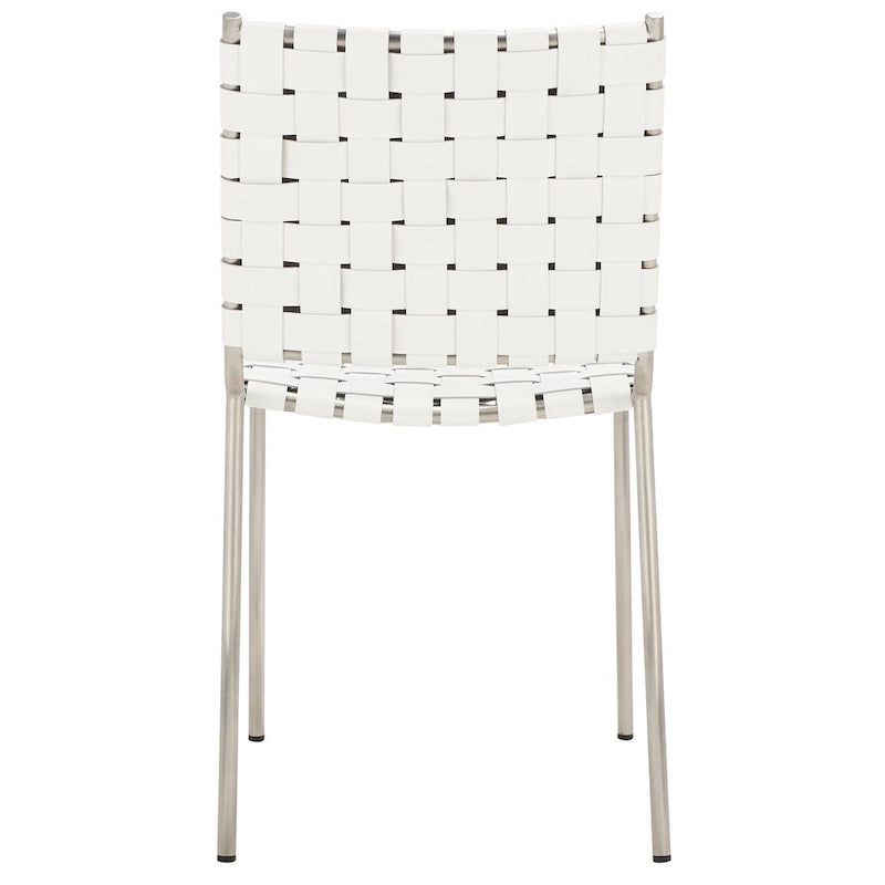 Set di 2 sedie da pranzo in pelle intrecciata, 43.2L x 52.1P x 85.9A cm