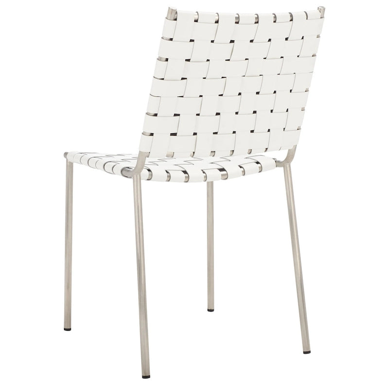 Set di 2 sedie da pranzo in pelle intrecciata, 43.2L x 52.1P x 85.9A cm