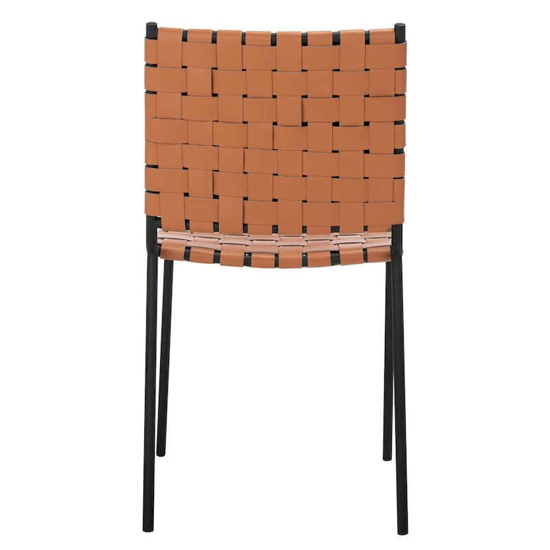 Set di 2 sedie da pranzo in pelle intrecciata, 43.2L x 52.1P x 85.9A cm