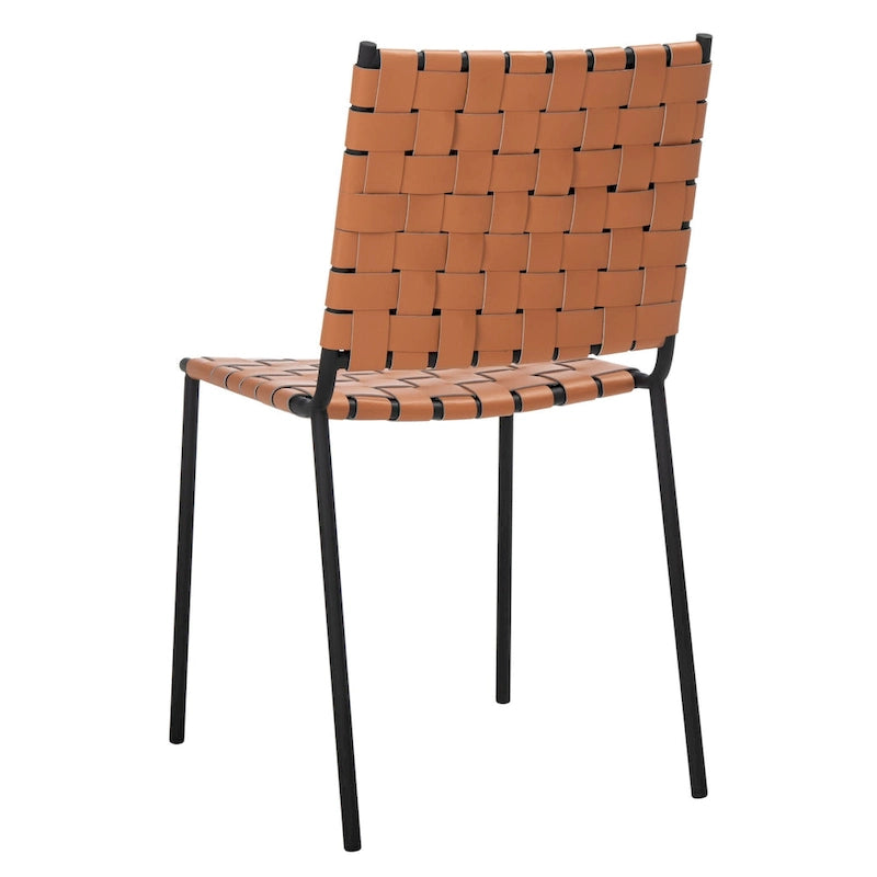 Set di 2 sedie da pranzo in pelle intrecciata, 43.2L x 52.1P x 85.9A cm