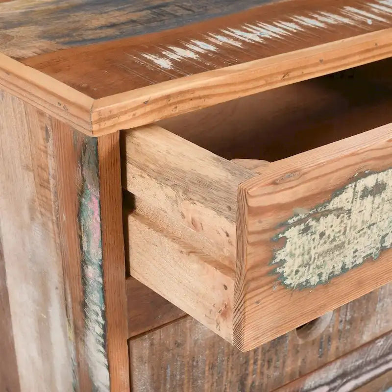 Tavolino da notte in legno riciclato