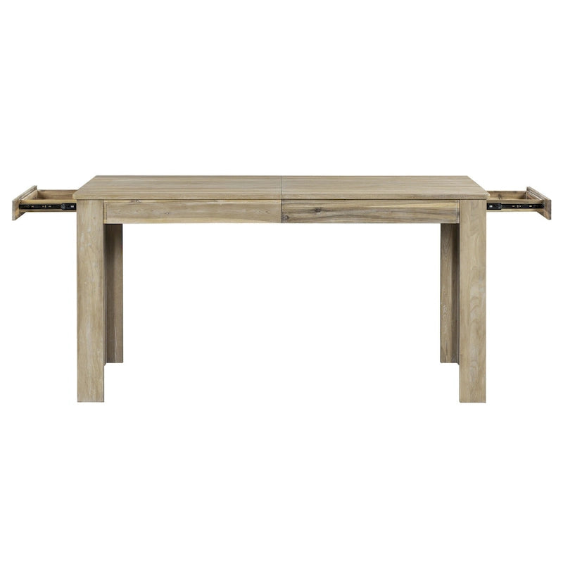Set da pranzo di 7 pezzi in legno con 6 sedie e tavolo allungabile