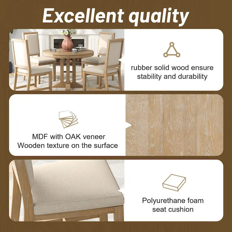 Set di 4 sedie da cucina curve con imbottitura e gambe in legno massello per sala da pranzo, cucina, soggiorno, camera da letto
