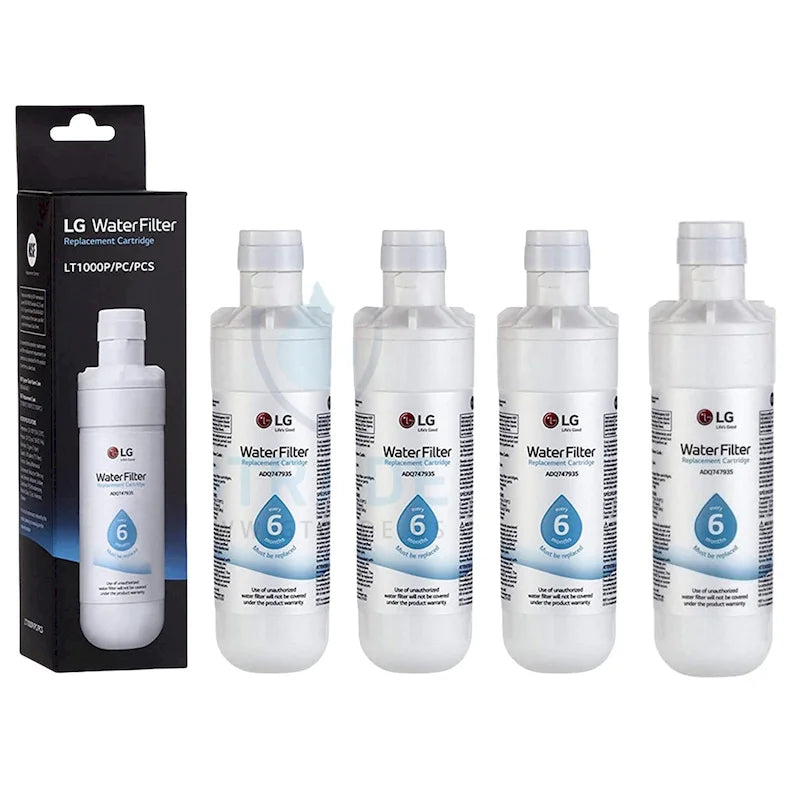 Filtro dell'acqua di ricambio per frigorifero LG 4Pack LT1000P ADQ747935