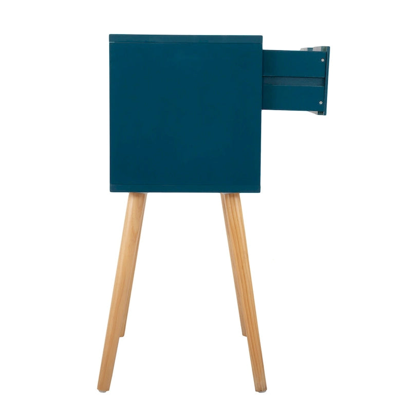 Comodini moderni di metà secolo set da 2 con 2 cassetti e gambe in legno massello per camera da letto o soggiorno