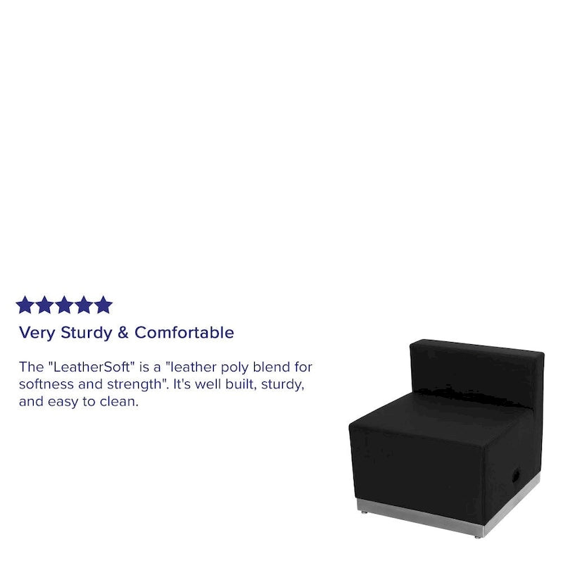 Sedia LeatherSoft con base in acciaio inossidabile spazzolato - Mobili da reception