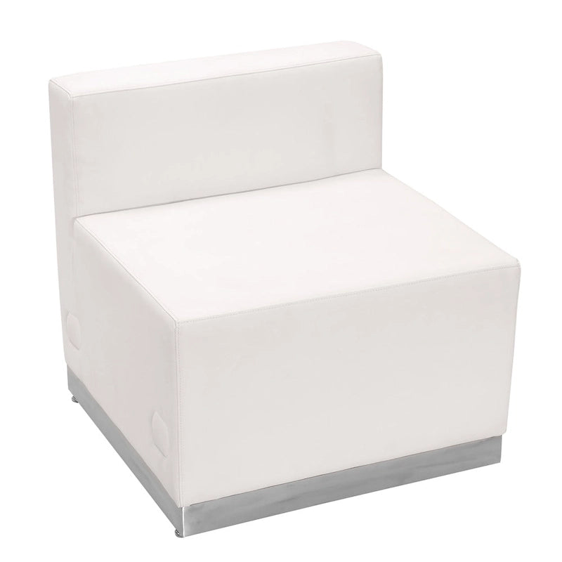 Sedia LeatherSoft con base in acciaio inossidabile spazzolato - Mobili da reception