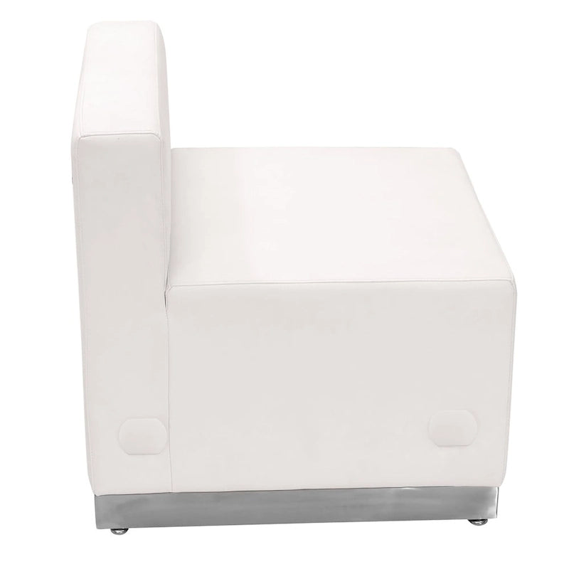 Sedia LeatherSoft con base in acciaio inossidabile spazzolato - Mobili da reception