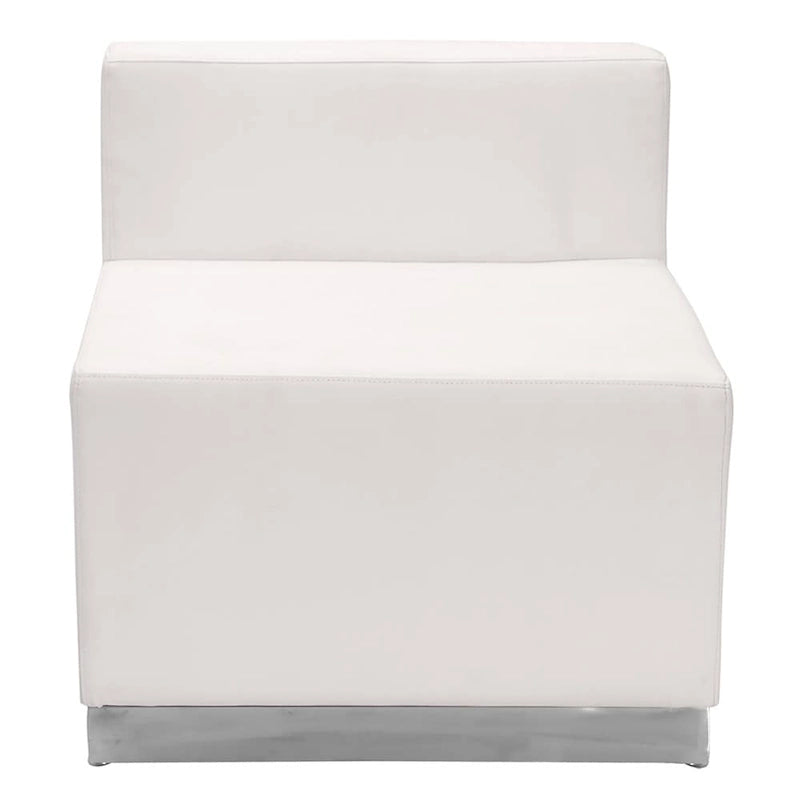 Sedia LeatherSoft con base in acciaio inossidabile spazzolato - Mobili da reception