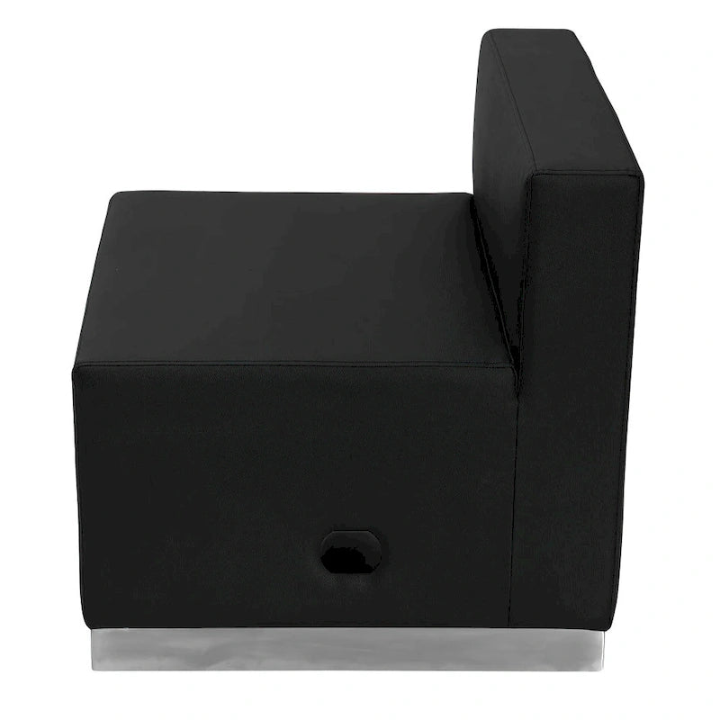 Sedia LeatherSoft con base in acciaio inossidabile spazzolato - Mobili da reception