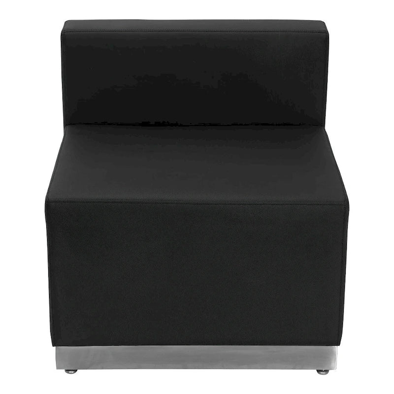 Sedia LeatherSoft con base in acciaio inossidabile spazzolato - Mobili da reception