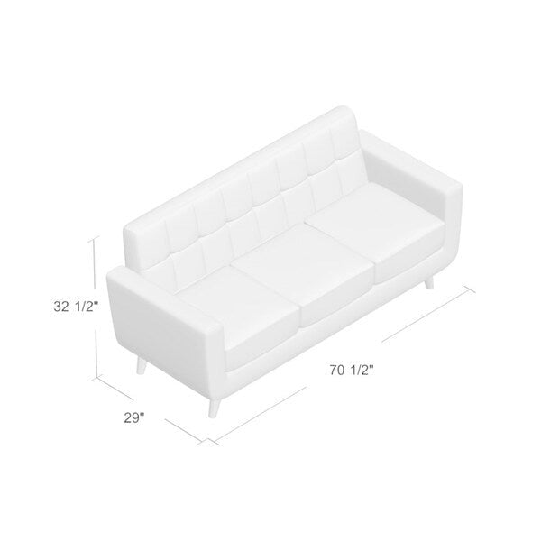 Divano Chesterfield in lino in stile Mid-Century