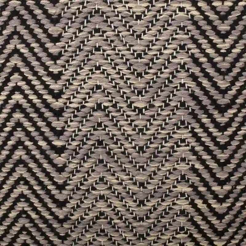 Pouf cubo in cotone lavorato a mano, motivo chevron, marrone beige giallo