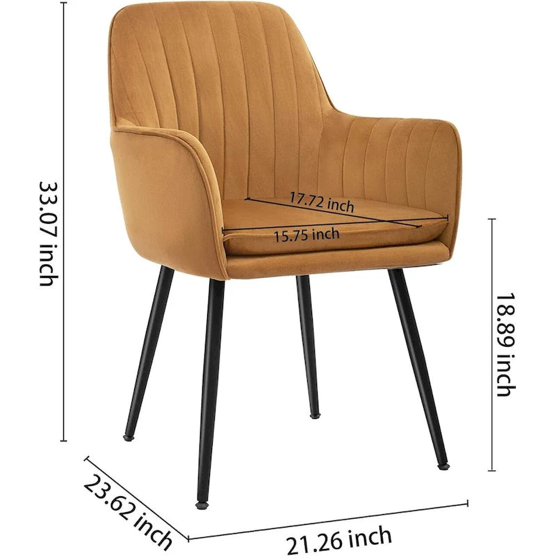 Set di 2 Poltrone Moderne in Velluto, Schienale Trapuntato a Rombo, Marroni