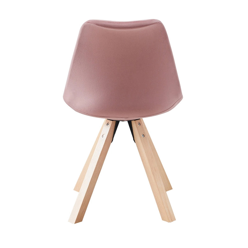 Sedie da Pranzo in Velluto Set da 2 con Gambe in Legno di Faggio