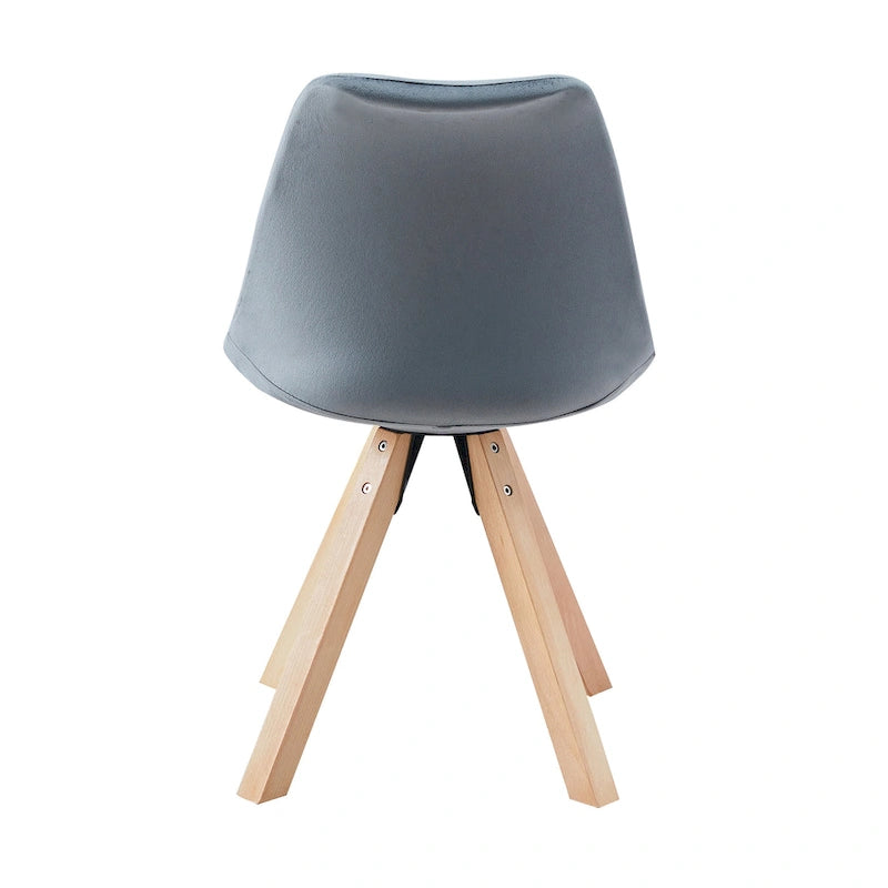 Sedie da Pranzo in Velluto Set da 2 con Gambe in Legno di Faggio