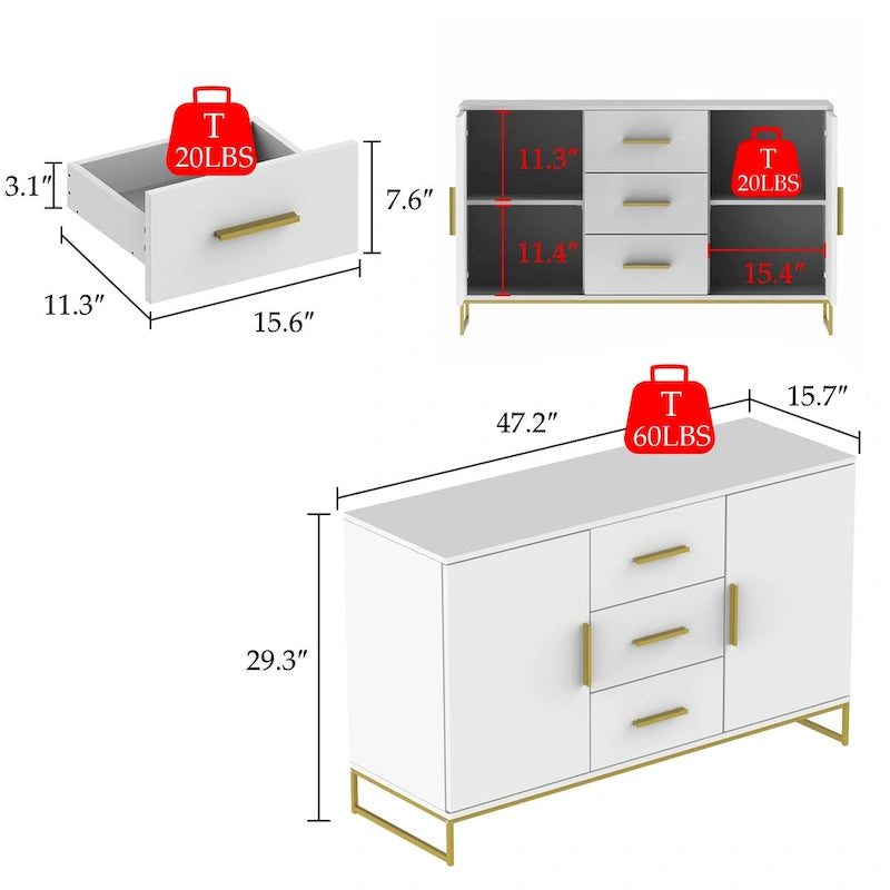 Madia credenza mobile contenitore da 47,2L x 29,3A cm