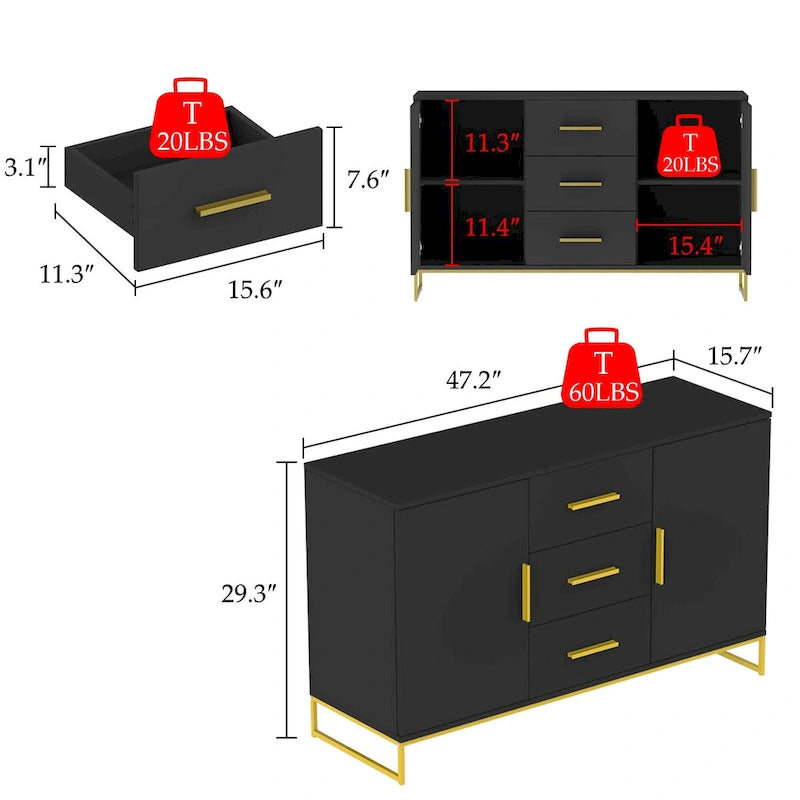 Madia credenza mobile contenitore da 47,2L x 29,3A cm