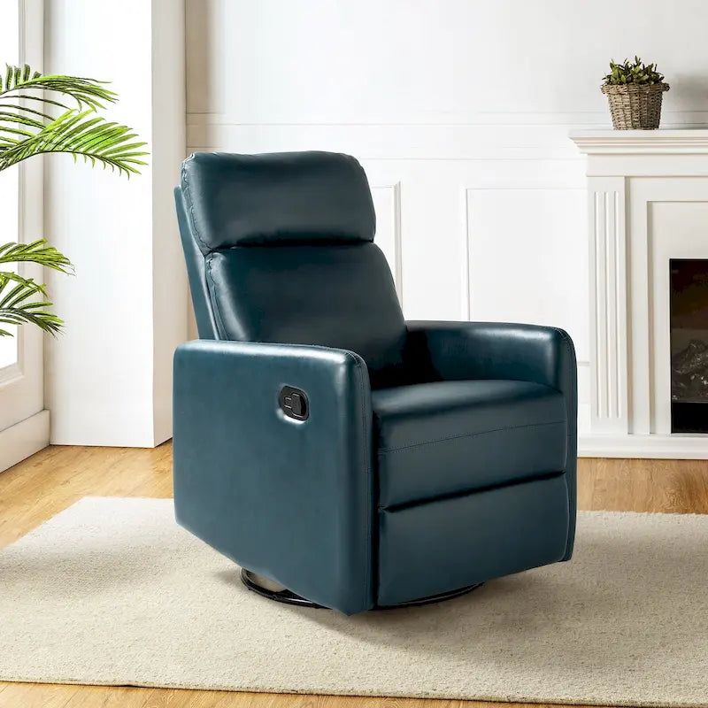 Poltrona reclinabile girevole manuale Lyle con base in metallo