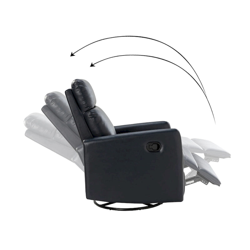 Poltrona reclinabile girevole manuale Lyle con base in metallo