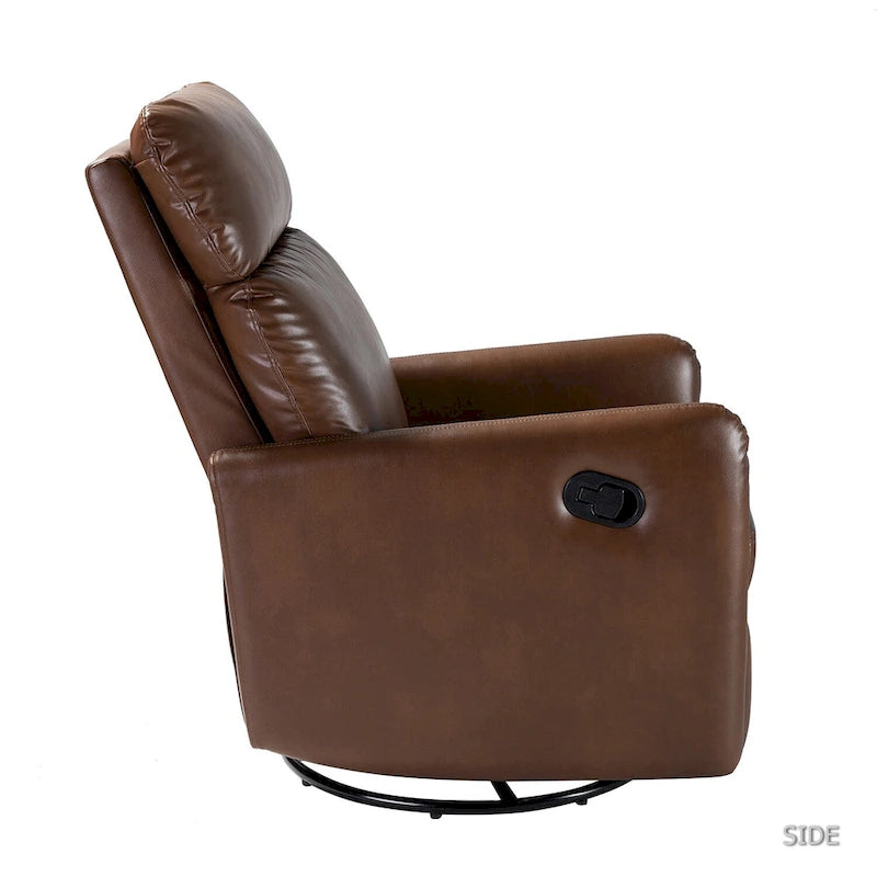 Poltrona reclinabile girevole manuale Lyle con base in metallo