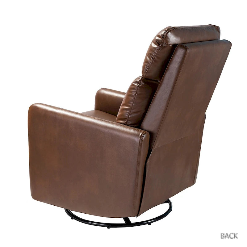 Poltrona reclinabile girevole manuale Lyle con base in metallo