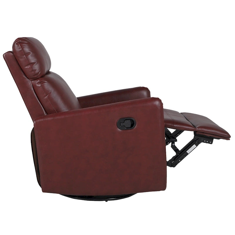Poltrona reclinabile girevole manuale Lyle con base in metallo
