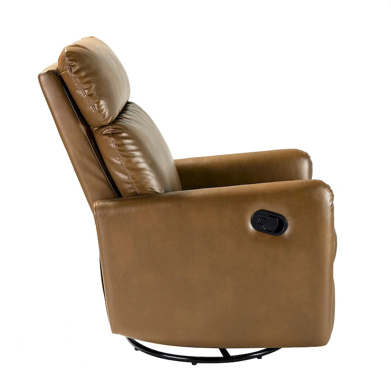Poltrona reclinabile girevole manuale Lyle con base in metallo
