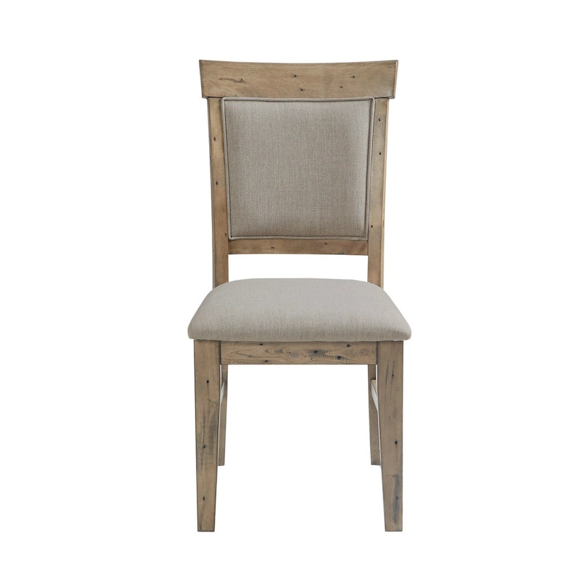 Set di 2 sedie da pranzo imbottite rustiche con legno anticato a mano