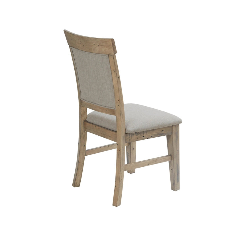 Set di 2 sedie da pranzo imbottite rustiche con legno anticato a mano