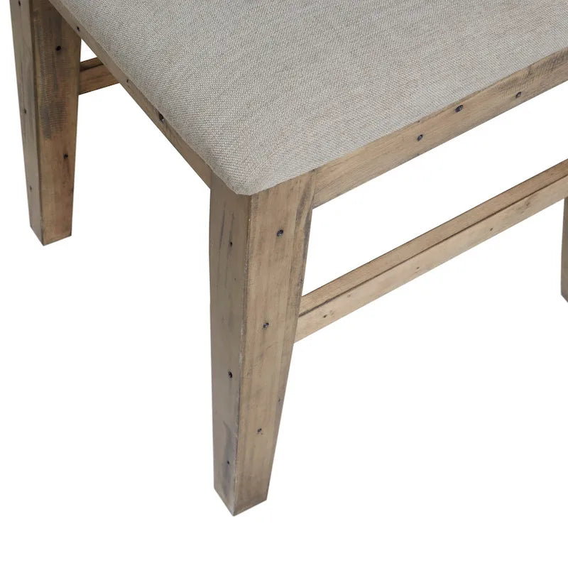 Set di 2 sedie da pranzo imbottite rustiche con legno anticato a mano
