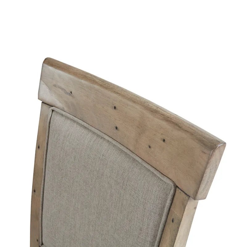 Set di 2 sedie da pranzo imbottite rustiche con legno anticato a mano