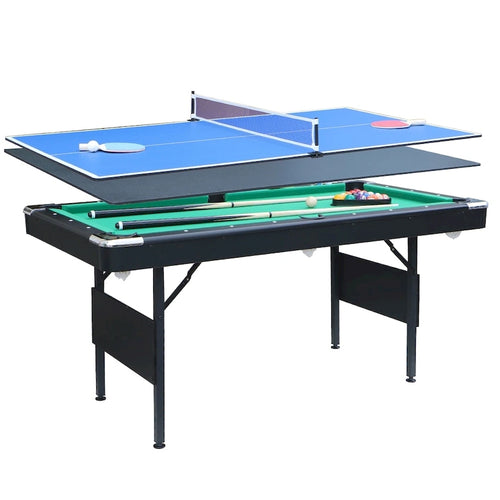 65.7 Tavoli da Gioco Portatili 3-in-1, Biliardo, Ping Pong, Piano del Tavolo per la Casa - N/A