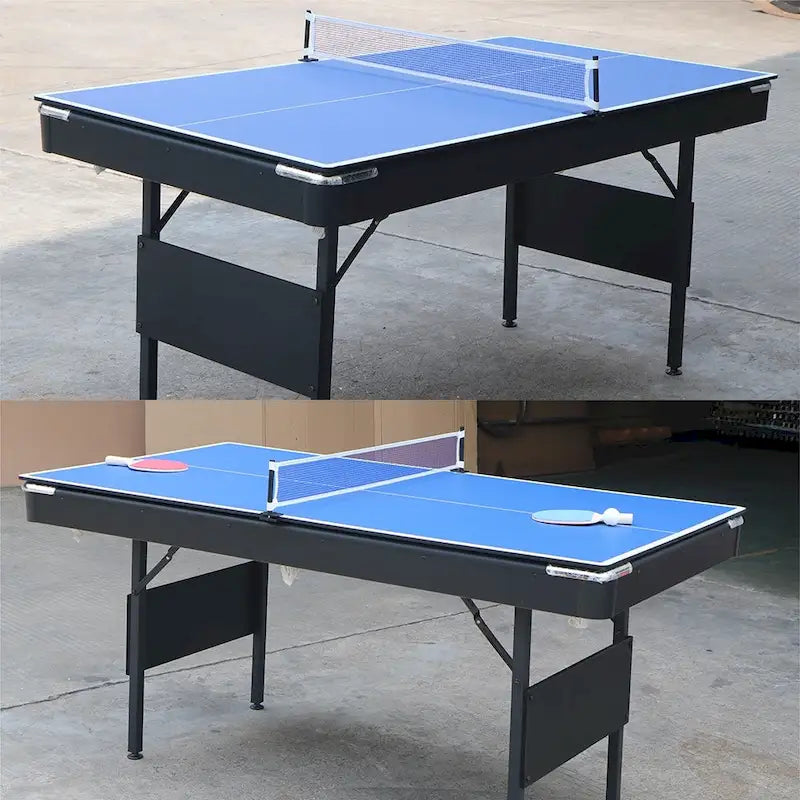 65.7 Tavoli da Gioco Portatili 3-in-1, Biliardo, Ping Pong, Piano del Tavolo per la Casa - N/A