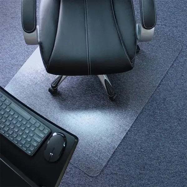 Tappetino per Sedia in PVC per Ufficio, Rettangolare con Borchie, 48x30 Pollici, Trasparente